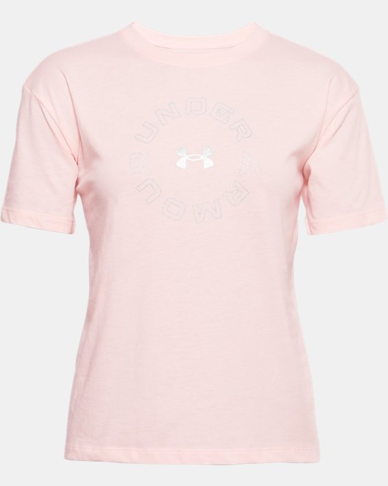 T-shirt à manches courtes UA Wordmark Graphic pour femme, Pink, pdpMainDesktop image number 4